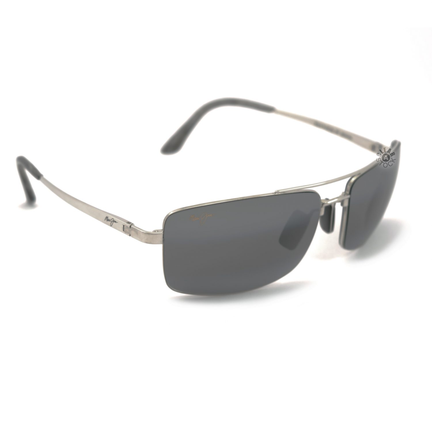 Maui Jim Black Rock MJ-218-17 Polarized Sunglasses Silver/Grey