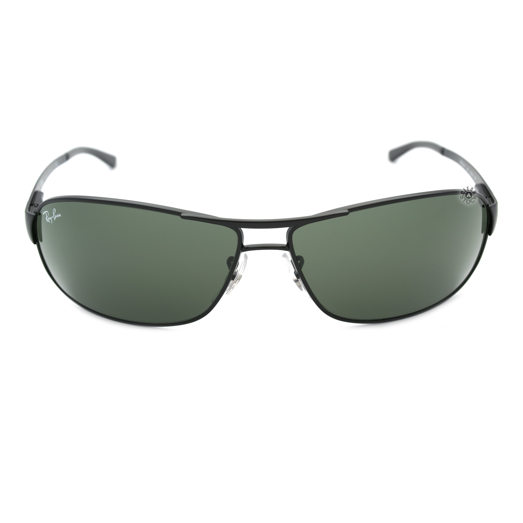 Ray-Ban RB3343 006 Sunglasses Matte Black/Green 60mm | USA
