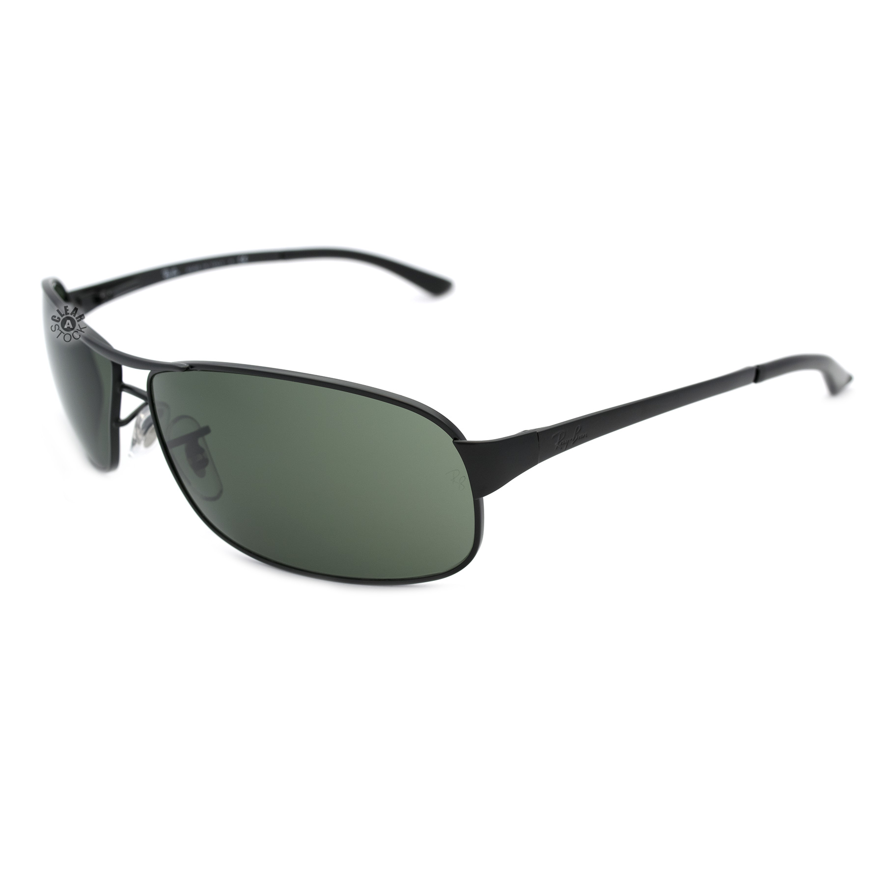 Ray-Ban RB3343 006 Sunglasses Matte Black/Green 60mm